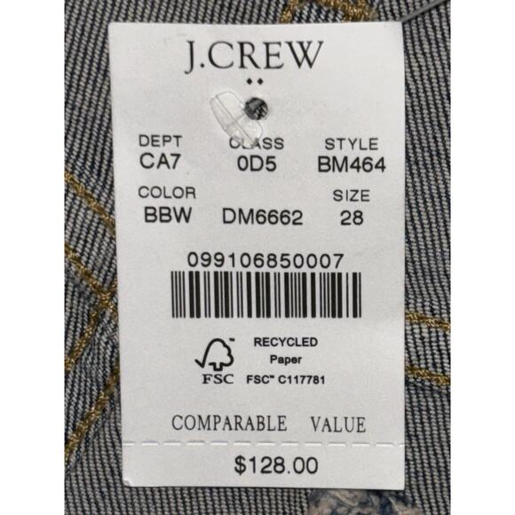 J Crew Relaxed Boyfriend Jeans Women’s Waist Size 28 Distressed Cuffed Stretch - Picture 13 of 16